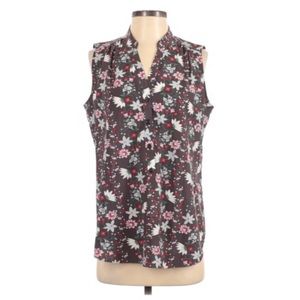 CAbi Floral Sleeveless V Neck Blouse Top